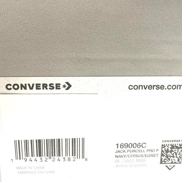 CONVERSE Mens 169006C JACK PURCELL PRO P Navy Citrus Egret Canvas Hi Top Sneaker - Picture 12 of 12